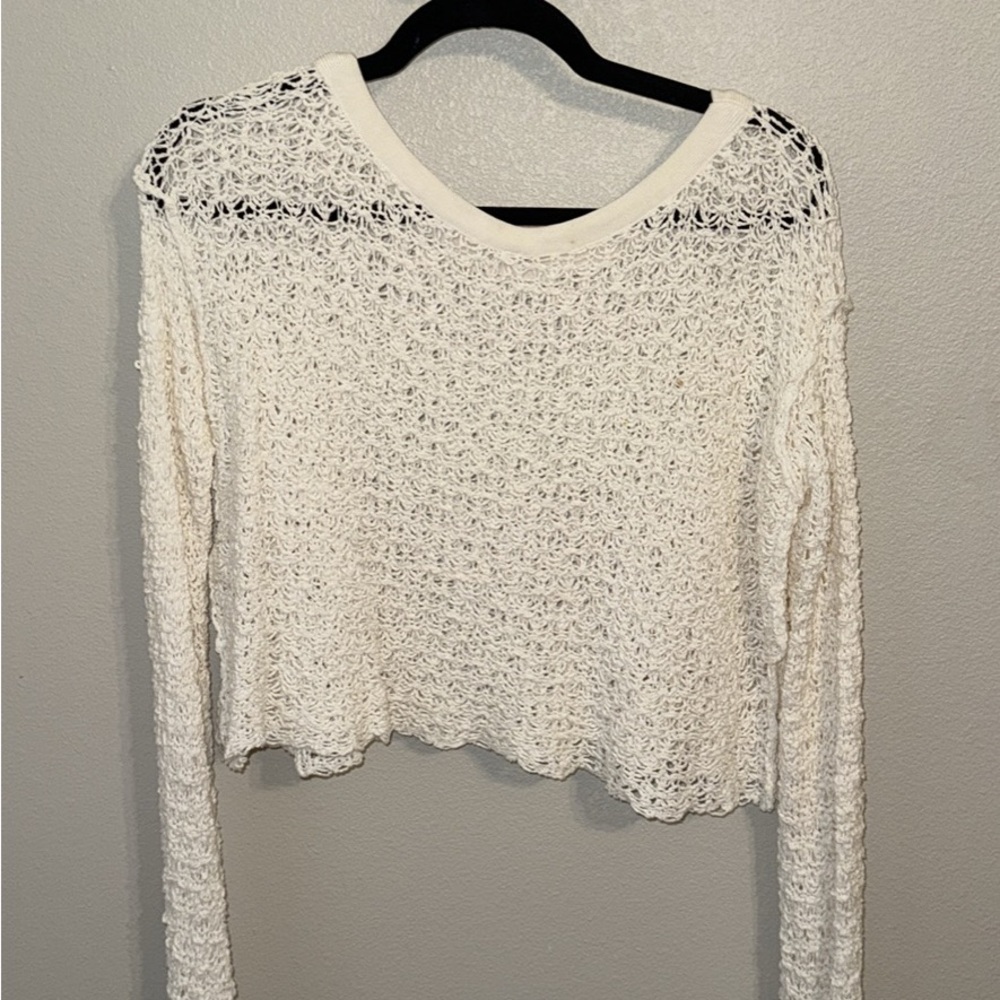 Free People White Crochet Top